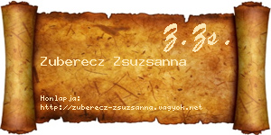 Zuberecz Zsuzsanna névjegykártya